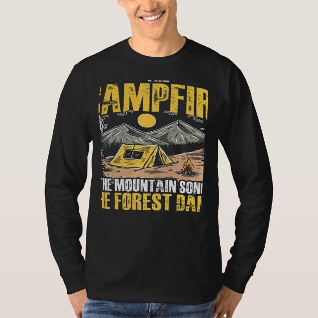 T-shirt The Campfire Forest Camp Travel Hiking Camper Camp (Devant)