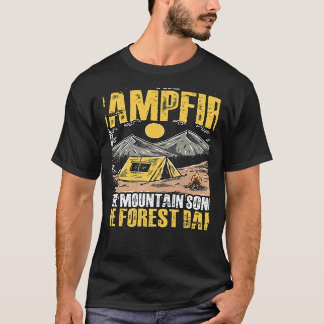 T-shirt The Campfire Forest Camp Travel Hiking Camper Camp (Devant)