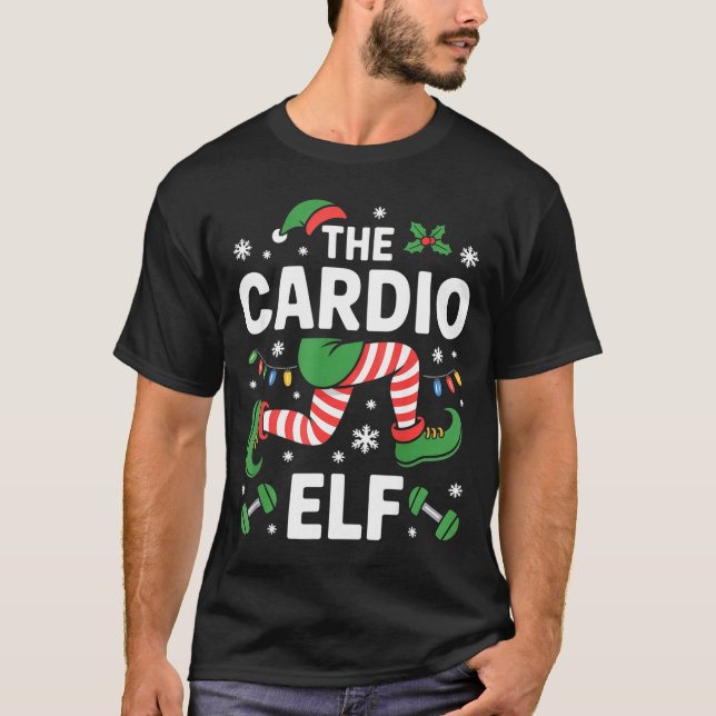 T-shirt The Cardio Elf Funny Fitness Christmas Gym Workout (Devant)