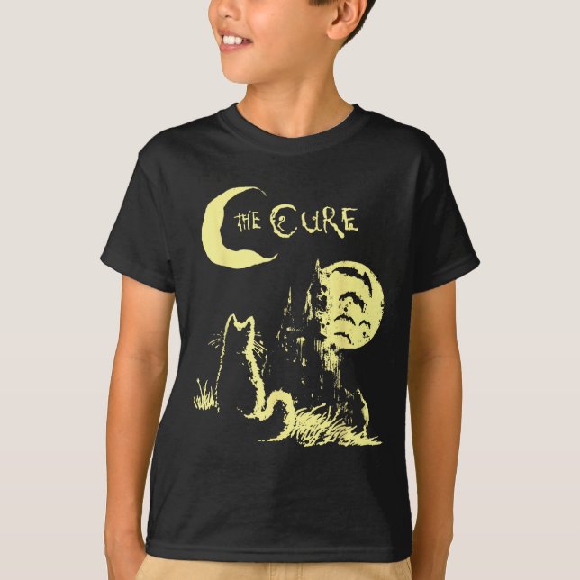 T-shirt The Cat Gothic Retro Cat Lover Men Women Kids  (Devant)