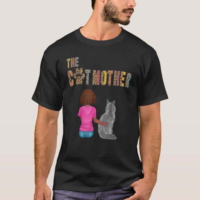 T-shirt The Catmother Maine Coon Cat     Mother Cat Mom (Devant)