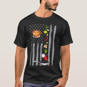 T-shirt thé ccoking- Drapeau américain vintage USA pour cu