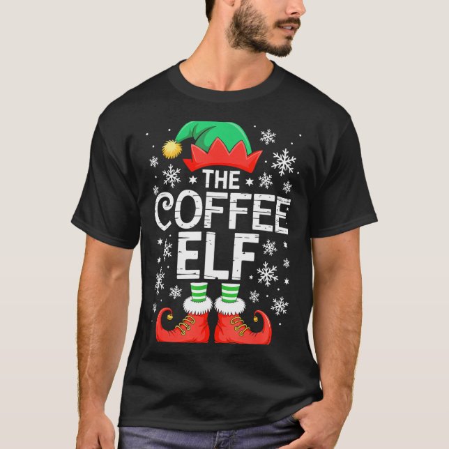 T-shirt The Coffee Elf Shirt Men Women Family Matching Chr (Devant)