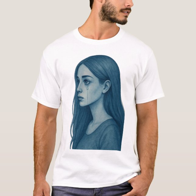 T-shirt The crying blue beauty (Devant)