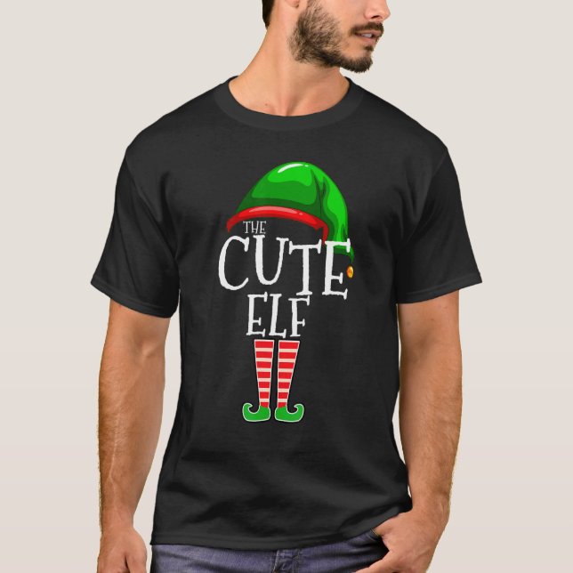 T-shirt The Cute Elf  Family Matching Group Christmas (Devant)