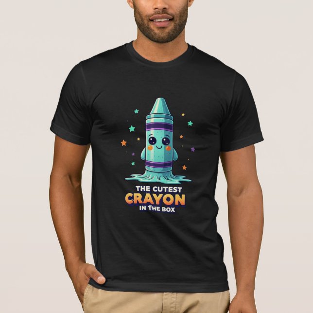 T-shirt The Cutest Crayon In The Box Kawaii Art (Devant)