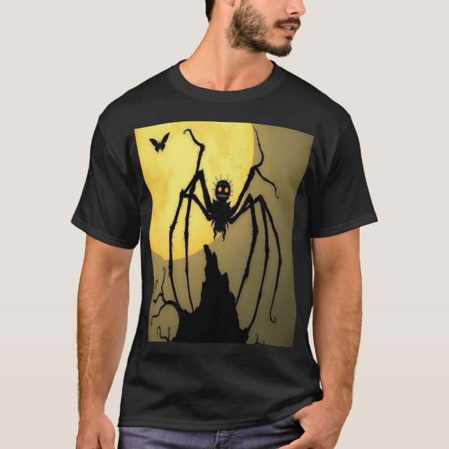 T-shirt The Dark Spider Under the Full Moon (Devant)