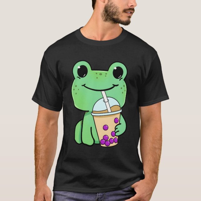 T-shirt Thé de bulle à la grenouille (Devant)