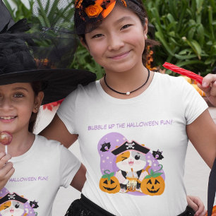 T-shirt Thé de bulle avec Pirate Kawaii Chat Halloween Fun