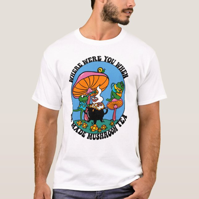 T-shirt Thé de champignons les années 70 grenouilles arc-e (Devant)