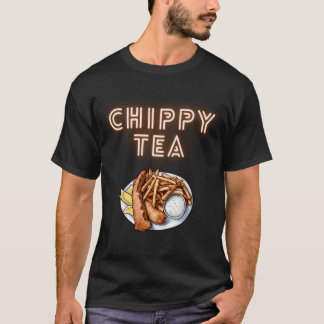 T-shirt Thé de chippé ou poisson et chips Design T Chemise