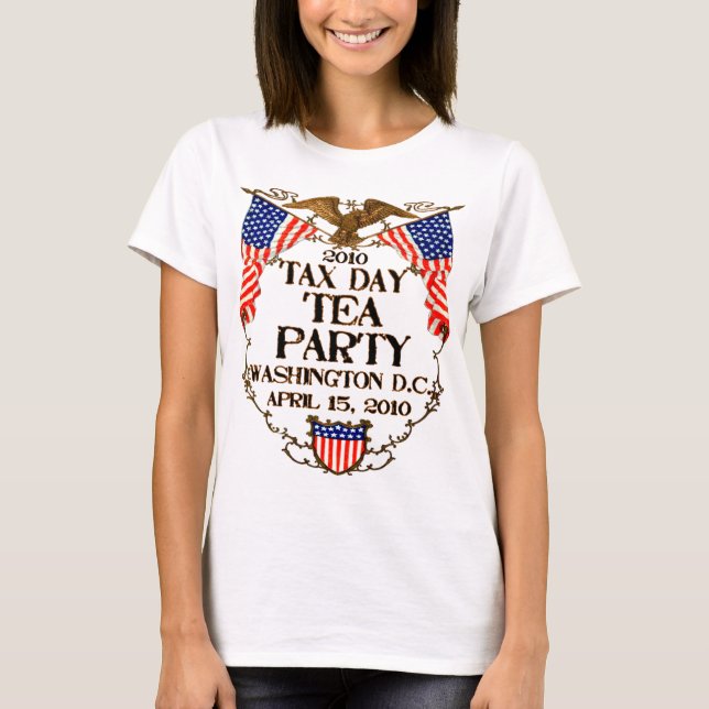 T-shirt Thé de jour de 2010 impôts (Devant)