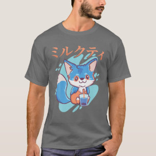 T-shirt Thé de lait - Cute Kawaii Anime Fox - japonais Aes