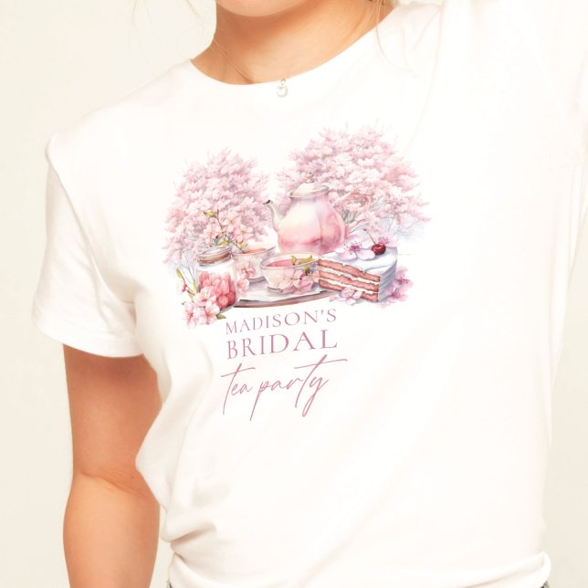 T-shirt Thé de Mariage Cerisier Fleur Personnalisé Beau (Créateur téléchargé)
