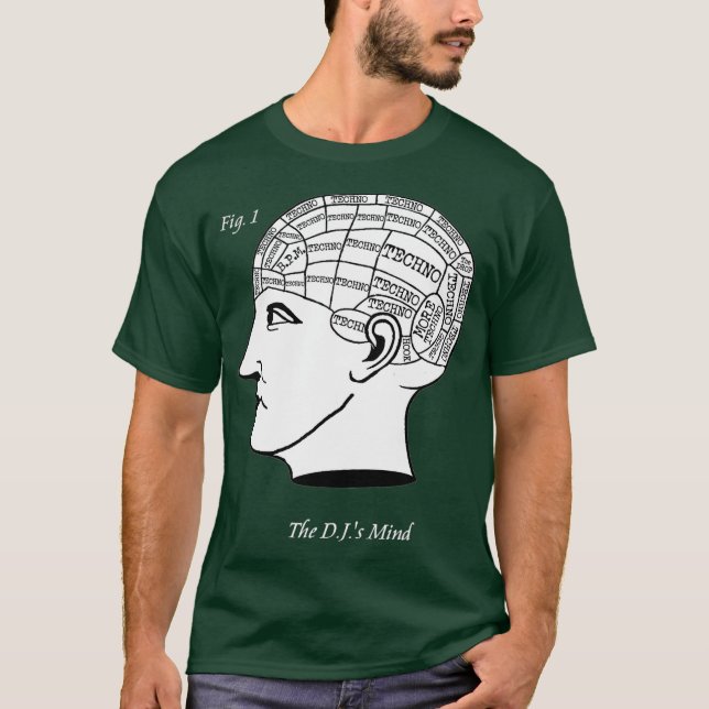 T-shirt The DJ's Mind - Techno Music Mix Phrenology (Devant)