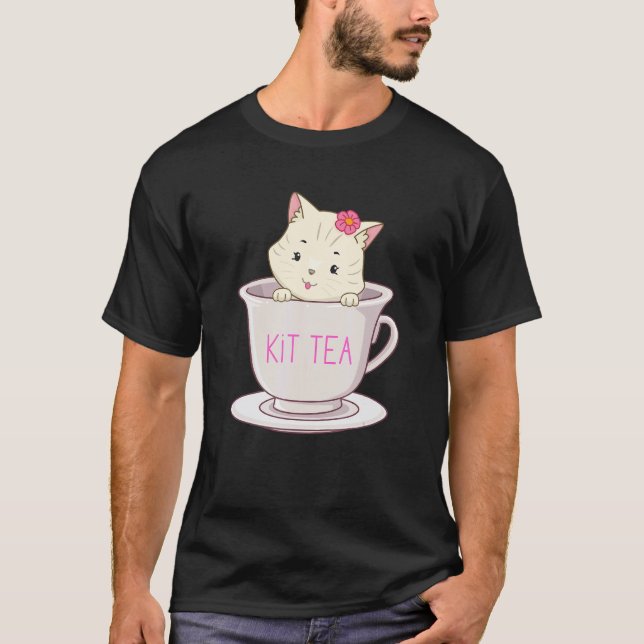 T-shirt Thé en Kit Cute et chat sarcastic (Devant)