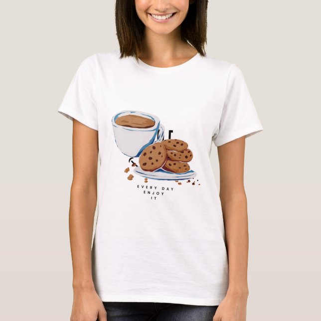 T-shirt Thé et biscuits - Profitez chaque jour (Devant)