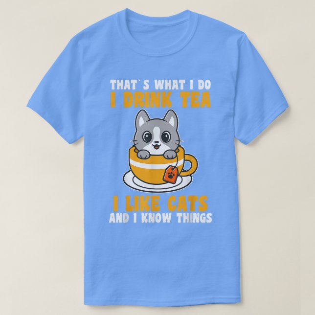 T-shirt Thé et chats  (Design devant)