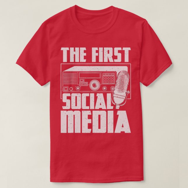 T-shirt The First Social Media - Ham Radio Amateur Radio O (Design devant)
