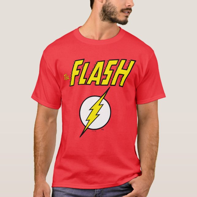 T-shirt The Flash Name & Lightning Bolt Logo (Devant)