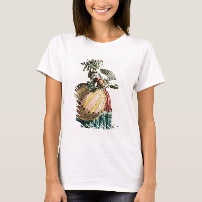 T-shirt The Flying Coquette, c.1784 (gravure en couleur) (Devant)