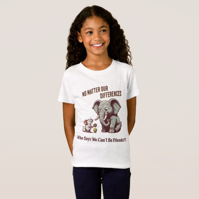 T-Shirt The Friendly Elephant and Mouse (Devant entier)