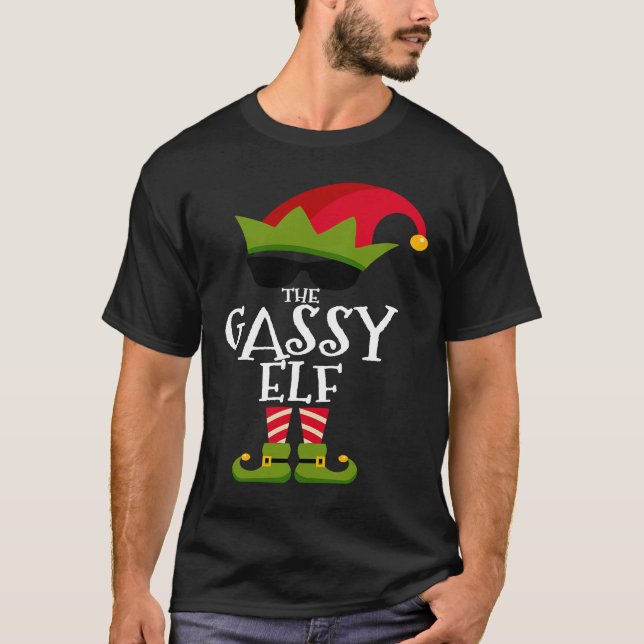 T-shirt The Gassy Elf Costume Matching Family Group Christ (Devant)