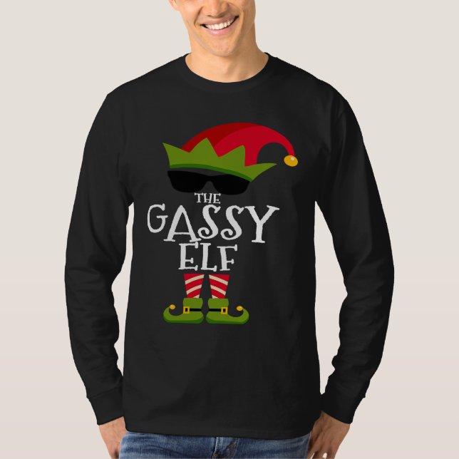 T-shirt The Gassy Elf Costume Matching Family Group Christ (Devant)