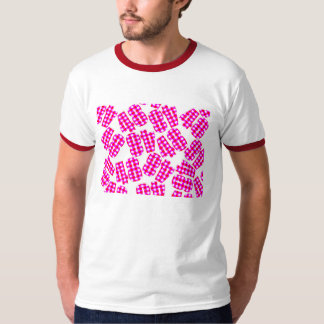 T-shirt The gingham check with red and white. at random