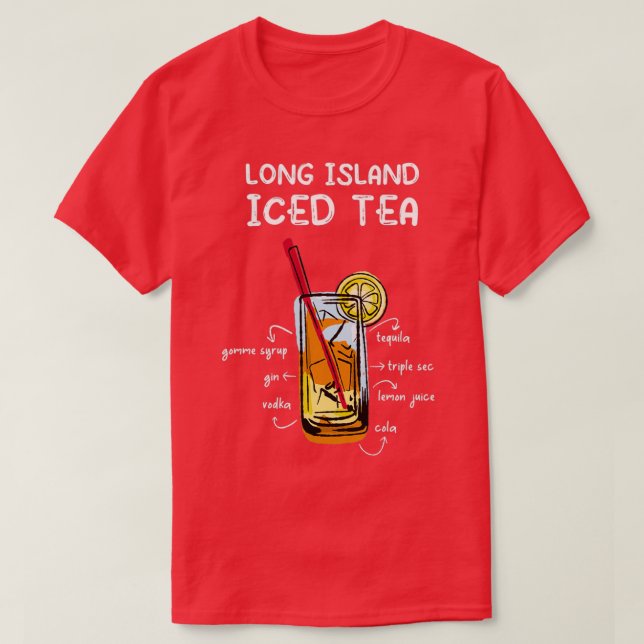 T-shirt Thé glacé Long Island Cocktail Cadeau (Design devant)