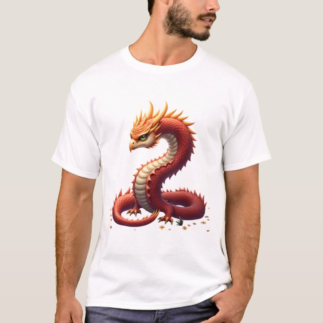 T-shirt The golden serpent dragon.  (Devant)