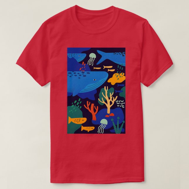T-shirt The Great Big Whale Voyage Blue Edition (Design devant)
