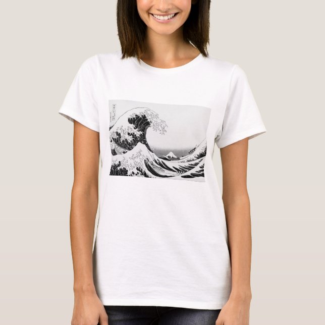 T-shirt The Great Wave / High-contrast Black & White (Devant)