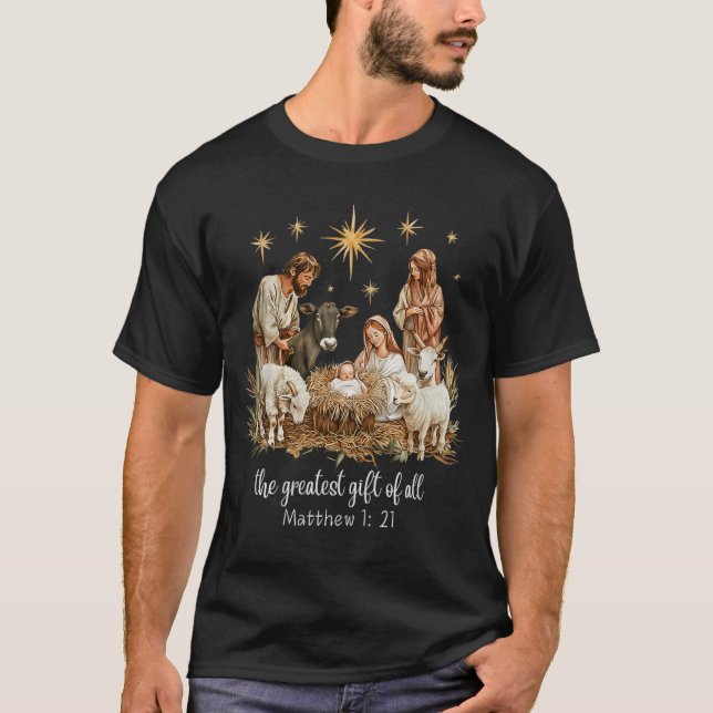 T-shirt The Greatest For All Christmas Nativity Jesus Chri (Devant)