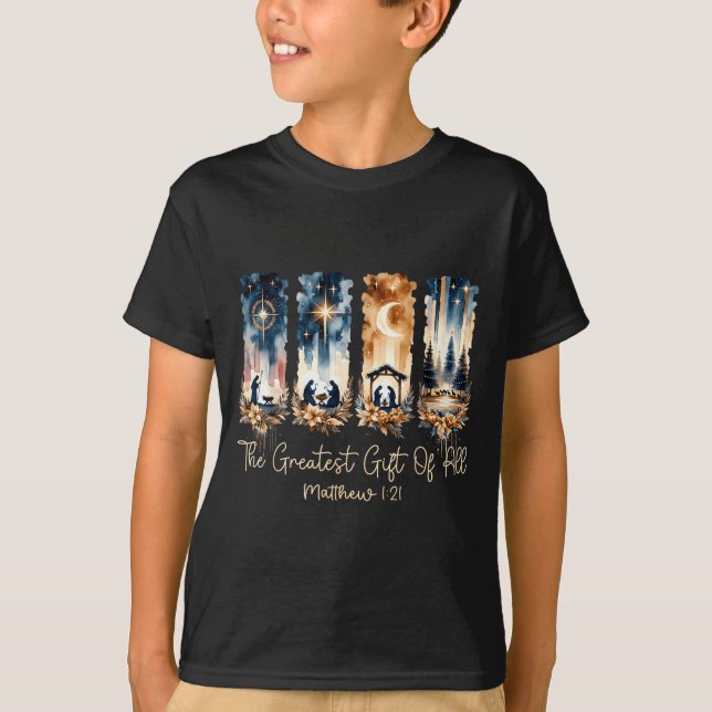 T-shirt The Greatest Gift For All Christmas Nativity Jesus (Devant)