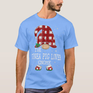T-shirt The Guinea Pig Lover Gnome Cute Red Buffalo Plaid