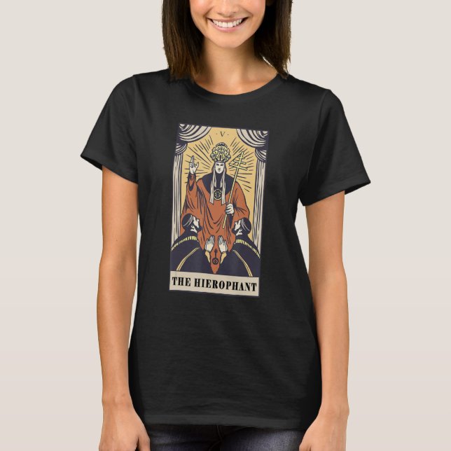 T-shirt The Hierophant Gothic Tarot Card Magic Fortune Tel (Devant)