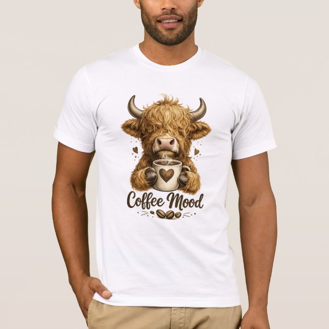 T-shirt Thé Highland Cow Café (Devant)