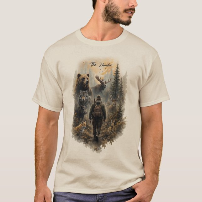 T-shirt The Hunter , Dans le silence sauvage  (Devant)