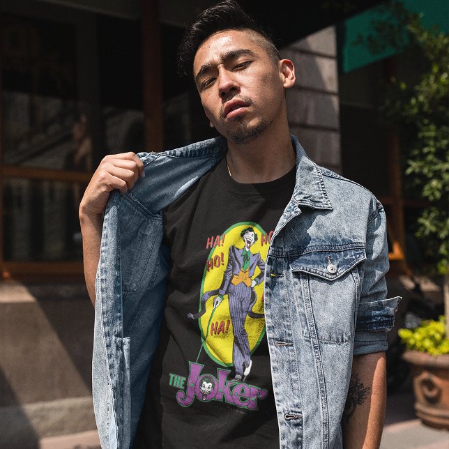 T-shirt The Joker Cackles 2 (Person wearing t-shirt)