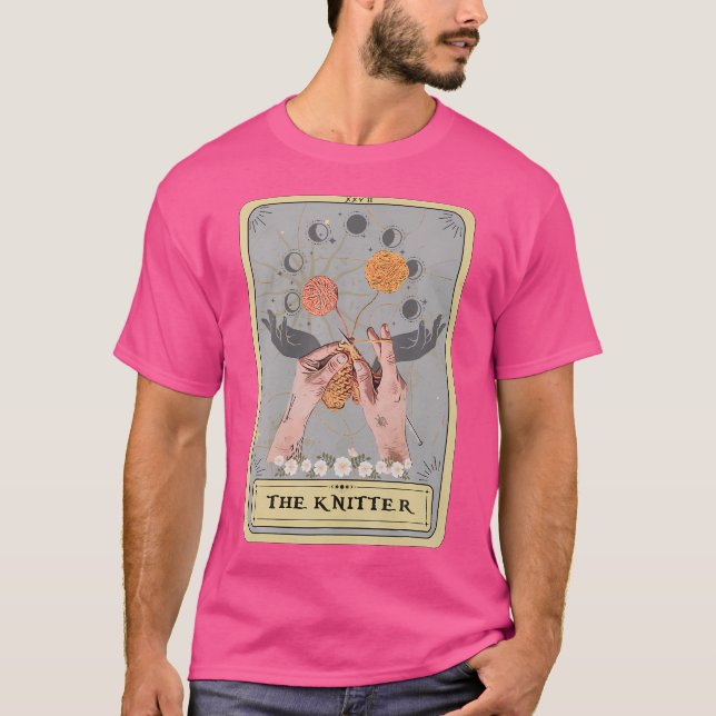 T-shirt The Knitter Tarot Card  Knitting Yarn Craft (Devant)