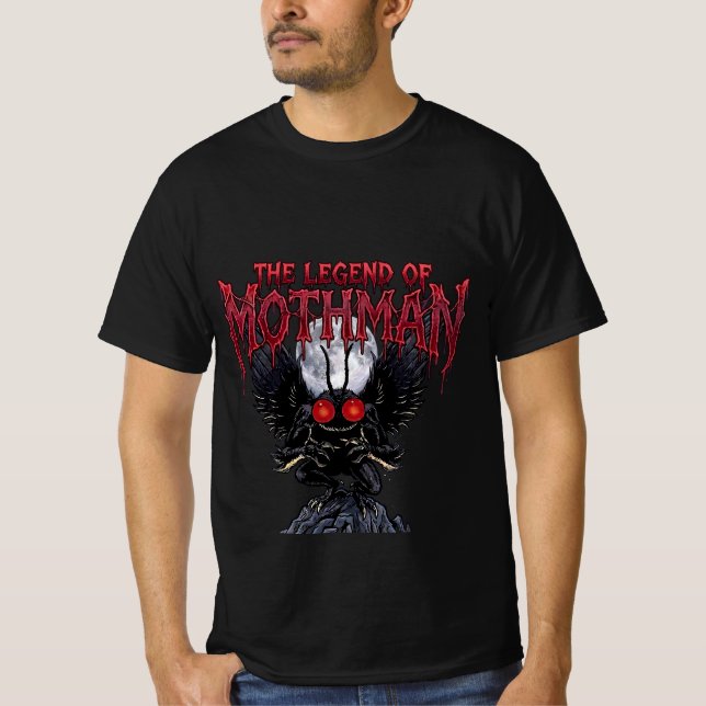 T-shirt The Legend of Mothman Cryptid Horror Graphic (Devant)