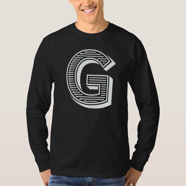 T-shirt The Letter G Fun Big and Bold for Events Family Te (Devant)