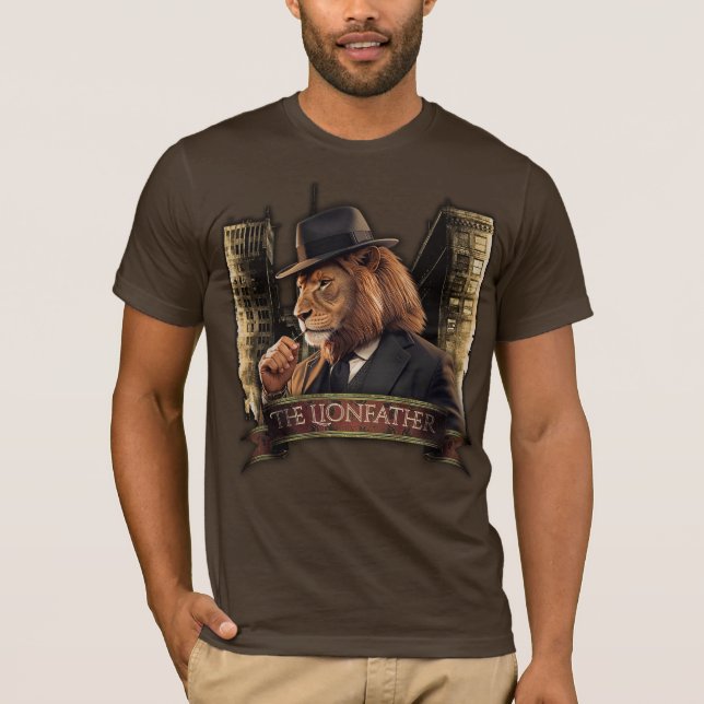 T-shirt The Lionfather – Mafia Style Lion in Suit (Devant)