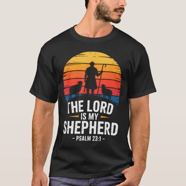 T-shirt The Lord Is My Shepherd Psalm 23_1 Bible Verse  (Devant)