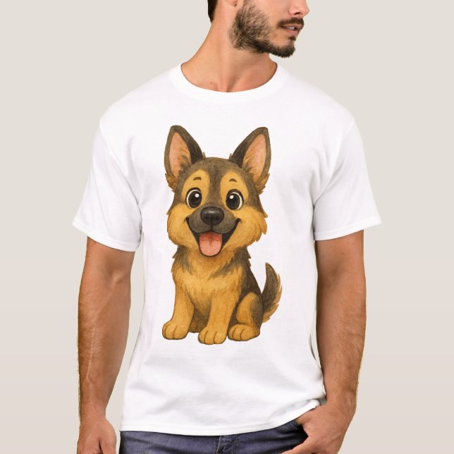 T-shirt The Loyal Guardian: Vintage German Shepherd (Devant)