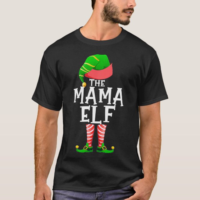 T-shirt The MAMA Elf Matching Family Group Christmas Party (Devant)