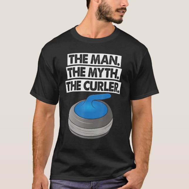 T-shirt The Man Myth Curler Curling Men World's Greatest C (Devant)