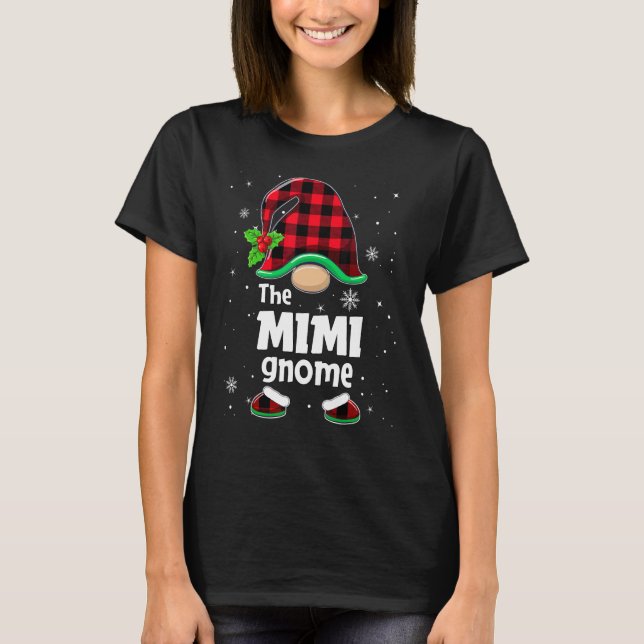 T-shirt The Mimi Gnome Buffalo Plaid Christmas Matching Fa (Devant)