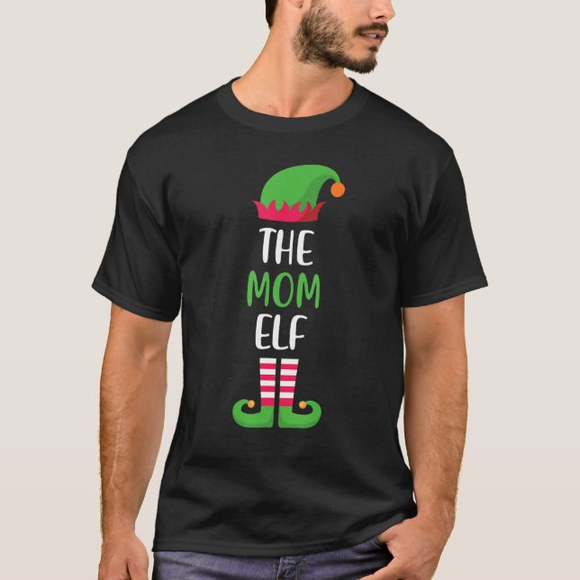 T-shirt The Mom Elf Christmas Family Matching Group (Devant)